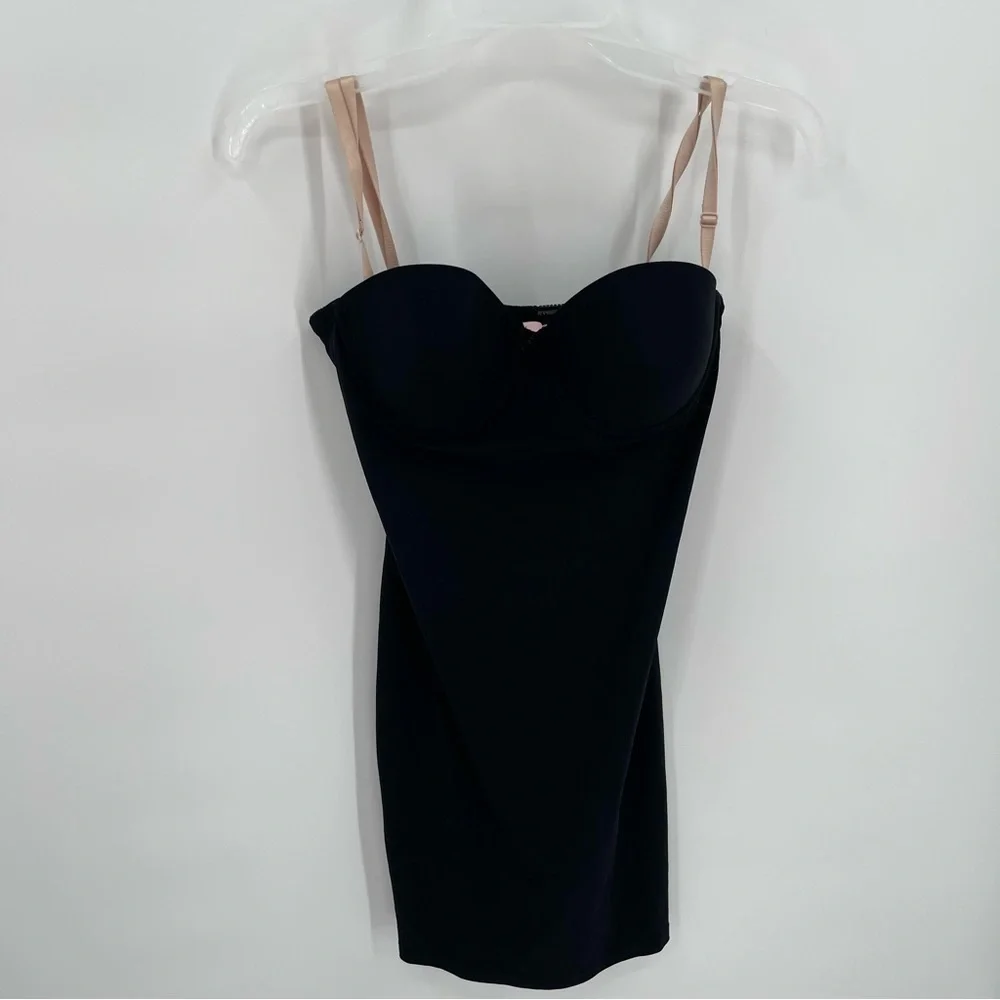 Victoria's Secret Body Shaper slip dress Size 36B Shapewear Black underwire